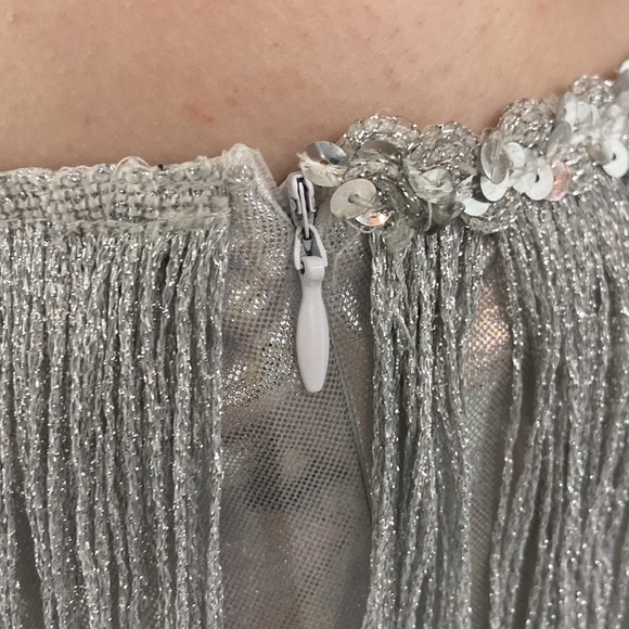 Spirit Halloween women’s silver flapper girl dress. Size adult small (4-6) - Picture 9 of 14